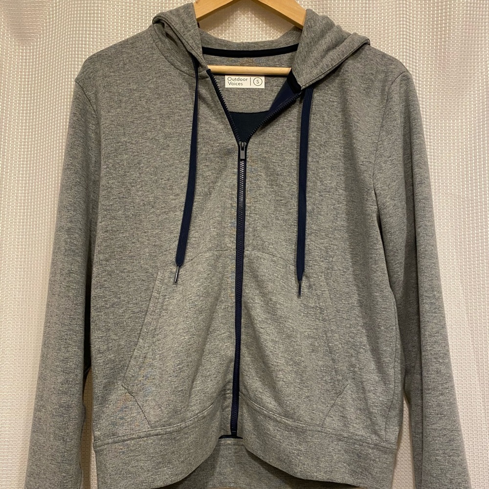 Outdoor Voices Grey hoodie unisex small